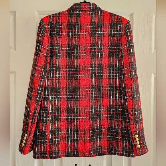 Zara red plaid blazer - Picture 6 of 8